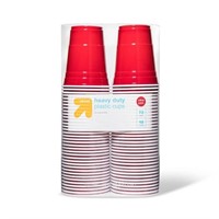 New 72ct Disposable Red Plastic Cups - 18oz - up