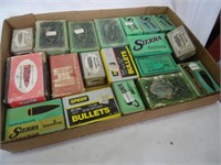 Flat of misc partial boxes of reloading bullets