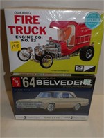 Fire Truck & '64 Belvedere Model Kits