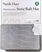 Stone Bath Mat - Diatomaceous  Non-Slip (Grey)