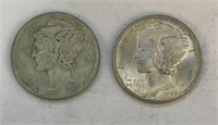 1927D & 1945D Mercury Dimes