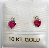 10Kt. Gold Heart Shaped Earrings