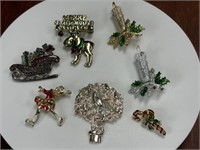 Selection of Christmas Pins & Brooches