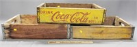 3 Old Coca-Cola Advertising Crates