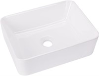 NEW KES Ceramic Vessel Square Bathroom Sink White