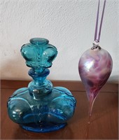 Mid Centuy Victrylite Decanter and Glass Ornament