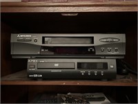 VCR and Apex DVD players