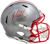 Justin Fields Autographed BuckeyesHelmet Beckett