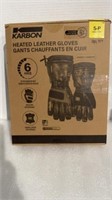 Carbon heated leather gloves, small