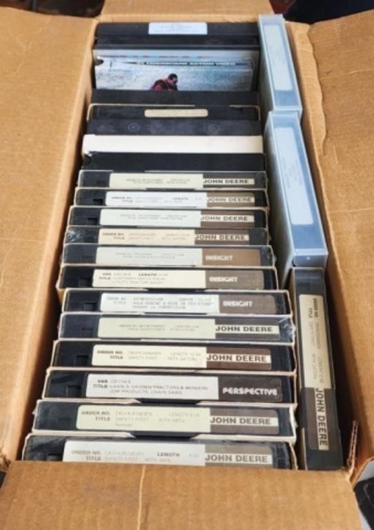 Box of Assorted John Deere VHS Tapes