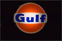 Gulf Lightup Sign in Good Working Order 19"X21"X7"