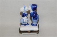 Dutch Novelties Ceramic Boy & Girl Trinket Box