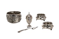 FIVE PIECES OF ASSORTED SILVER, 200g