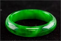 Burma Emerald Green Jadeite Carved Bangle