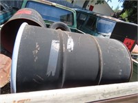 (2)Movie prop biohazard steel barrels.