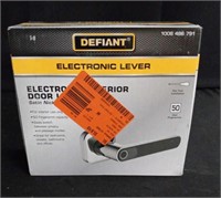 Defiant electronic interior Lever- Satin Nickel