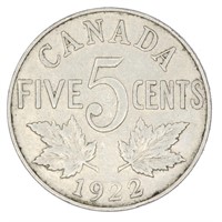 1922 Canada 5 Cent Coin