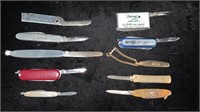 10 Pocket Knives Incl. Gold Plate & Silver