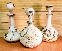 Antique Decanters Lot of 3 with Stoppers