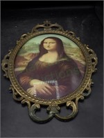Vintage Mona Lisa PhotoPrint in Brass Frame