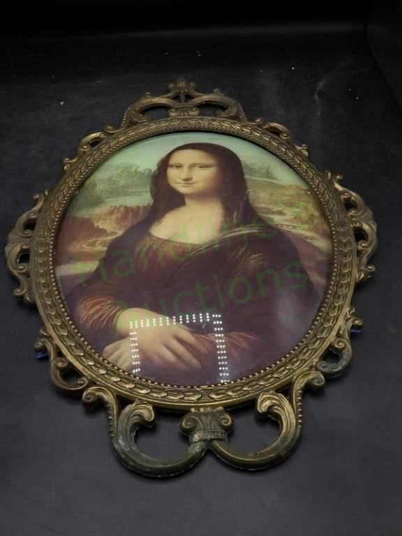 Vintage Mona Lisa PhotoPrint in Brass Frame