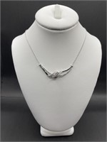 DIAMOND AND STER SLV NECKLACE
