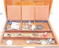 JEWLERY BOX OF ASSTD JEWLERY-CHAINS, PENDENTS ETC