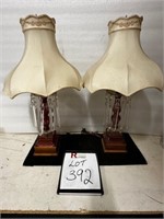 Cranberry Prism Lamps - 31" High to Top
