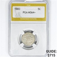 1883 Shield Nickel PGA MS64+