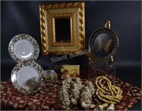 Table Runner, Wood Gold Mirror &  Accent Decor