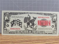 Vote Democrats novelty banknote