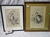 2 FRAMED DAUMIER LITHOGRAPHS