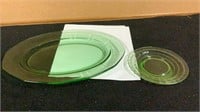 Green Platter Depression Style & Vintage Uranium