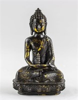Chinese Gilt Bronze Medicine Buddha Statue w/ Mark