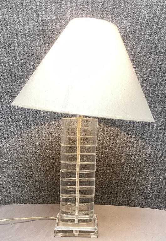 Mid-Century Modern Stacked Lucite Lamp