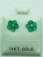14K Yellow Gold, Diamond Earrings