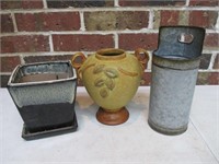 Planter, Metal Decor & Vase