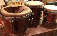 Set of (3) Individual Bongo Drums