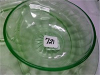 Green Depression Glass 5" Bowl