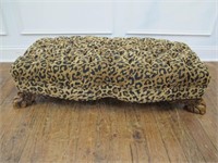 LEOPARD CLAW FOOT BENCH 42L D 20 H 12 CLEAN