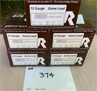 5 Boxes RIO 12 gauge game load, 125 rounds