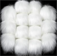 30Pcs White Faux Fur Pompom Fluffy Balls- DIY