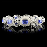 8.41ct Tanzanite & 3.91ctw Diam Bracelet 14K Gold