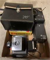 Flat of vintage cameras