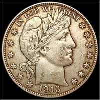 1913-D Barber Half Dollar LIGHTLY CIRCULATED