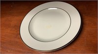 50- 10" Ivory Dinner Plates With Gold Trim