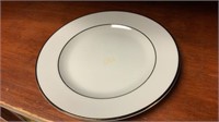 31- 10" Ivory Dinner Plates With Gold Trim