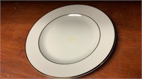 50- 10" Ivory Dinner Plates With Gold Trim