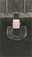 Size 9 Sterling Silver Purple Jadeite ring