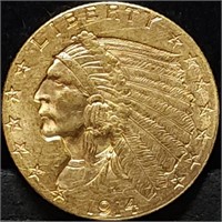 1914-D $2.50 Gold Indian Quarter Eagle High Grade